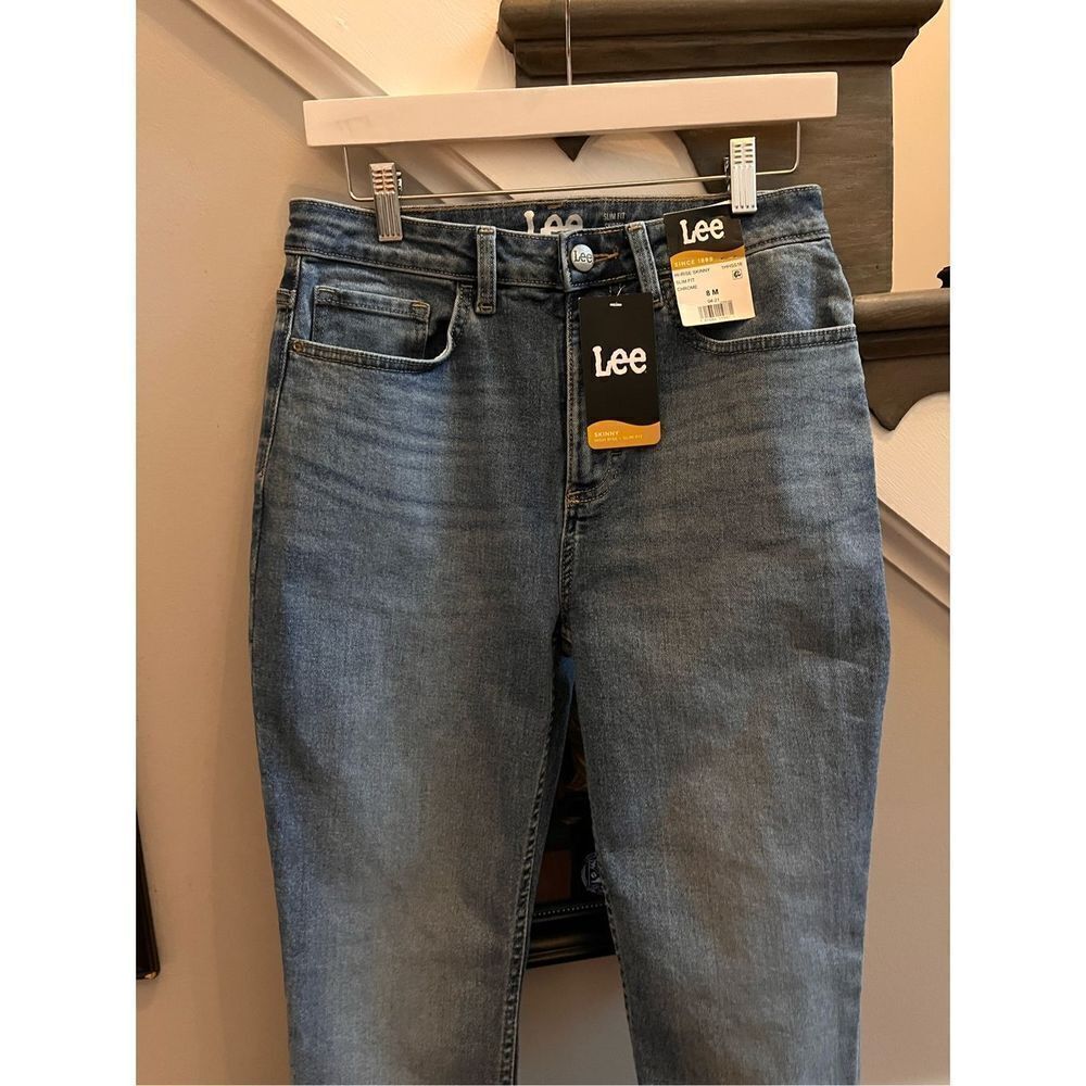 Lee Hi-Rise Skinny Slim Fit Jeans in Chrome sz 8 NWT